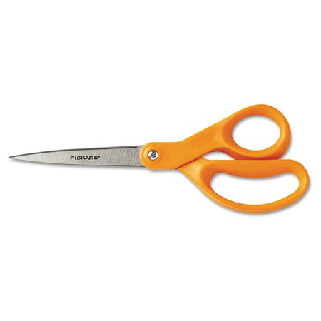 FISKARS Home and Office Scissors, 8" Long, 3.5" Cut Length, Orange Straight Handle 34527797J